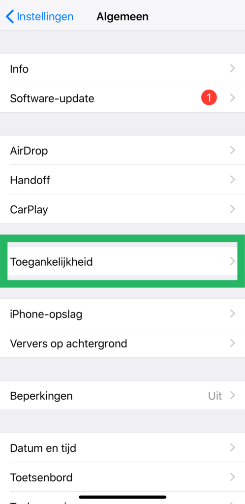 Ondertitels aanzetten op iPhone stap 1