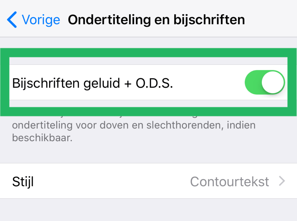 Ondertitels aanzetten op iPhone stap 3