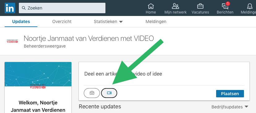 Ondertiteling LinkedIn native video toevoegen stap 1