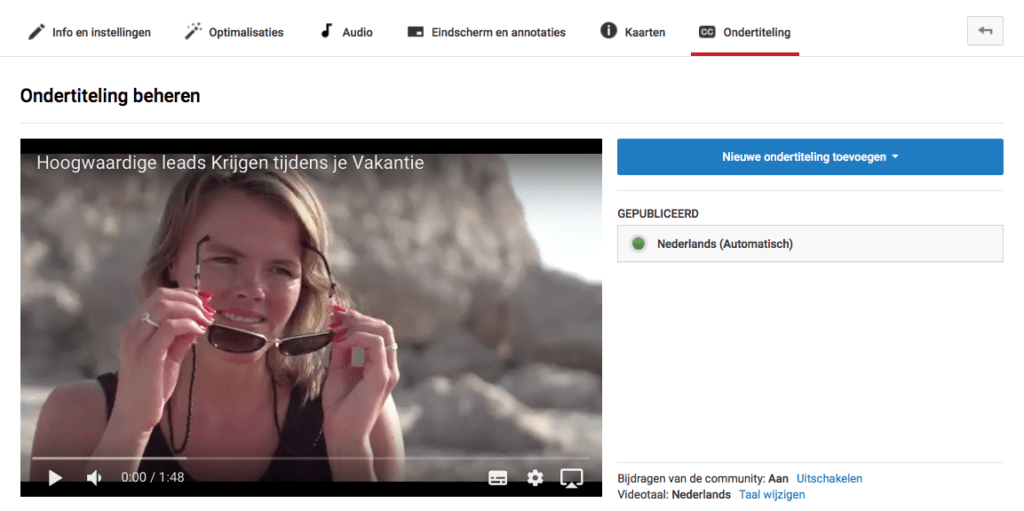 Ondertiteling LinkedIn video toevoegen via YouTube