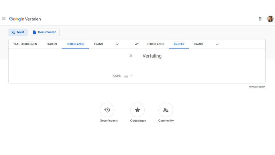 Google Translate vertaling maken