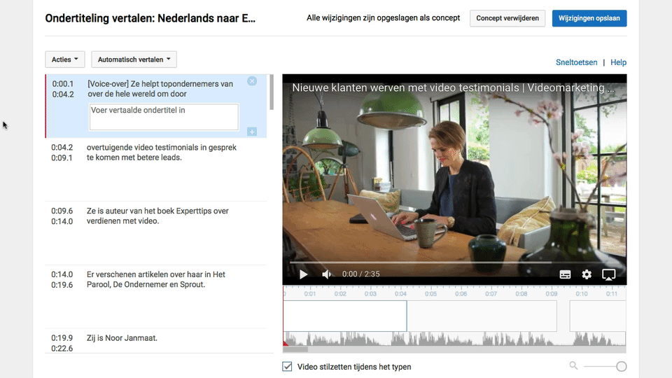 Ondertiteling in vreemde talen toevoegen aan YouTube
