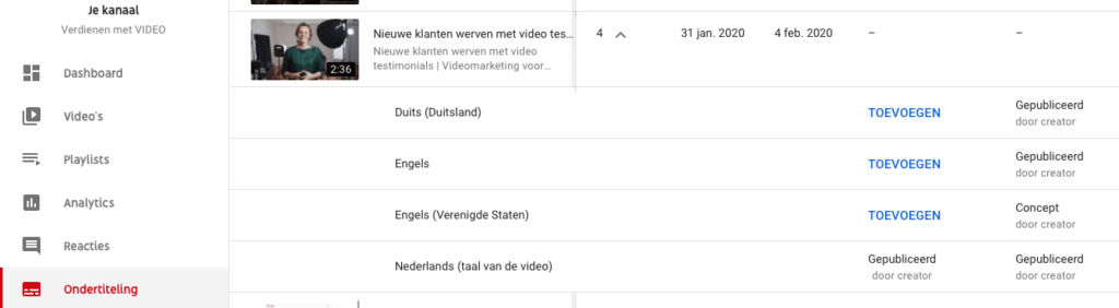 srt bestand downloaden van YouTube