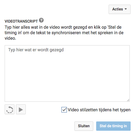 srt bestand maken via YouTube Transcript maken automatisch synchroniseren