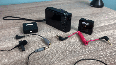 Draadloze microfoon met vlogcamera compactcamera dslr camera Rode Wireless  Go
