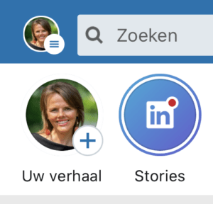 LinkedIn Stories maken Selecteer LinkedIn profiel