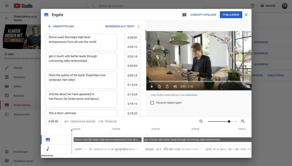 Video vertalen ondertiteling toevoegen YouTube video