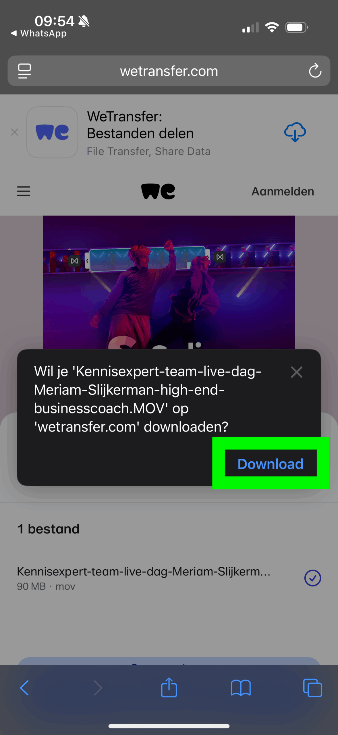 WeTransfer Video downloaden op je telefoon stap 3